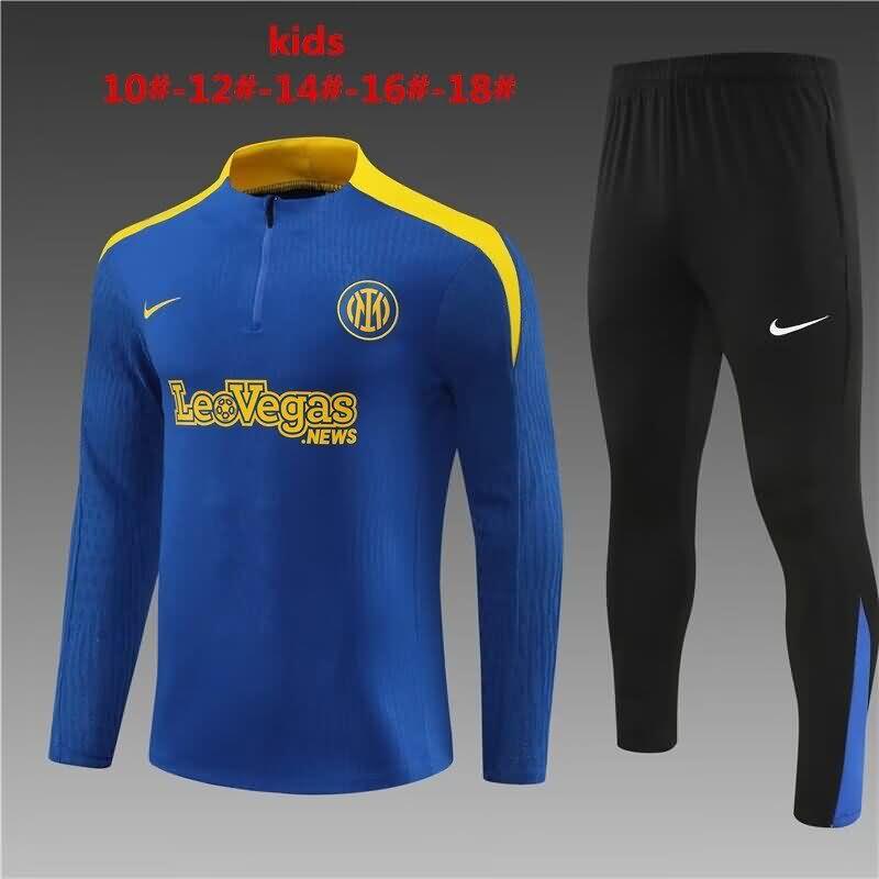Kids AAA Quality Inter Milan 23/24 Blue Soccer Tracksuit