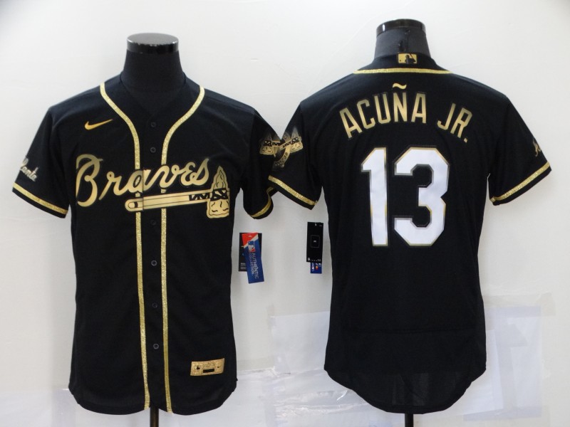 Atlanta Braves Black Gold Elite MLB Jersey