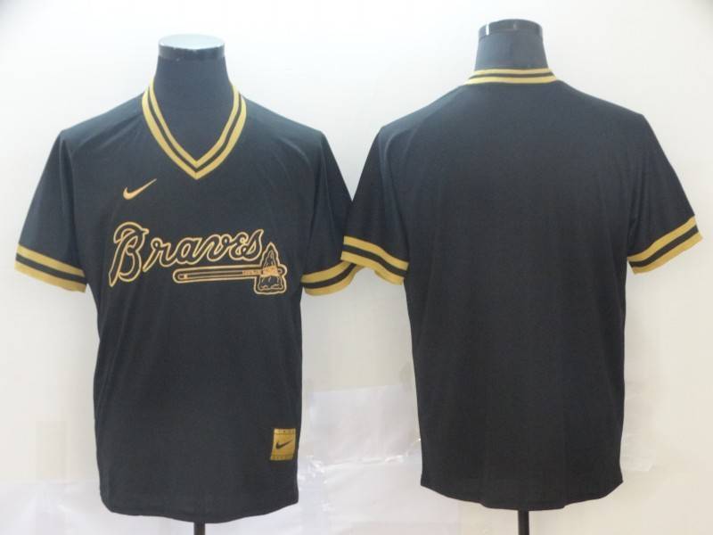 Atlanta Braves Black Gold Retro MLB Jersey