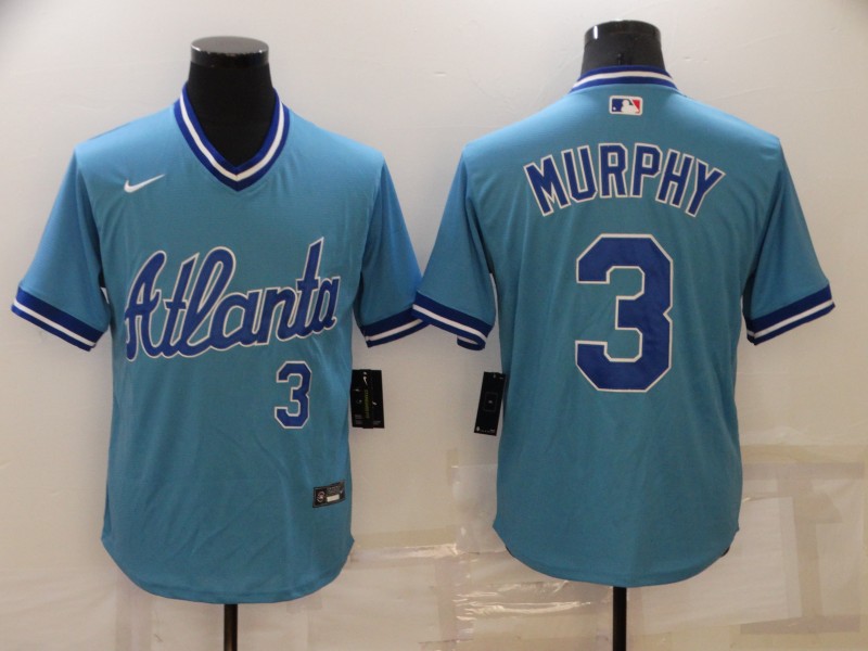 Atlanta Braves Light Blue Retro MLB Jersey