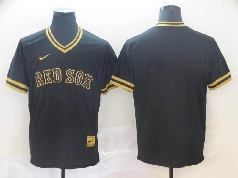 Boston Red Sox Black Gold Retro MLB Jersey