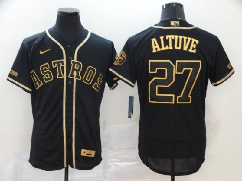 Houston Astros Black Gold Elite MLB Jersey