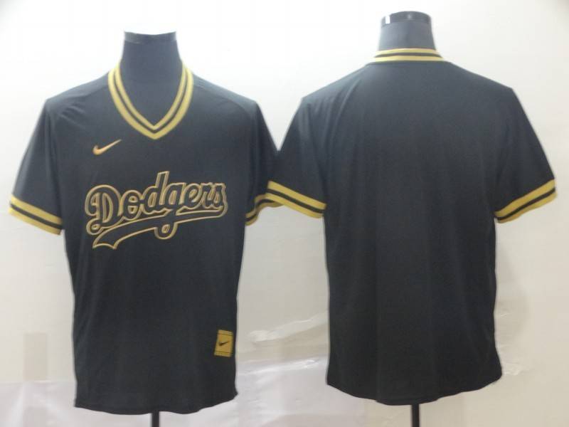 Los Angeles Dodgers Black Gold Retro MLB Jersey