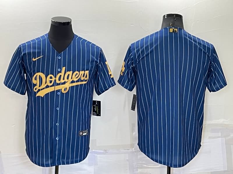 Los Angeles Dodgers Dark Blue Gold Retro MLB Jersey