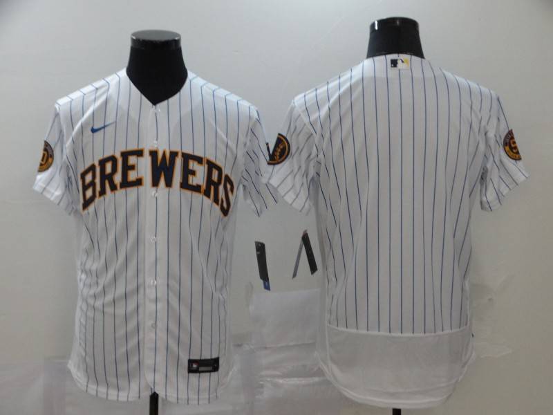 Milwaukee Brewers White Elite MLB Jersey