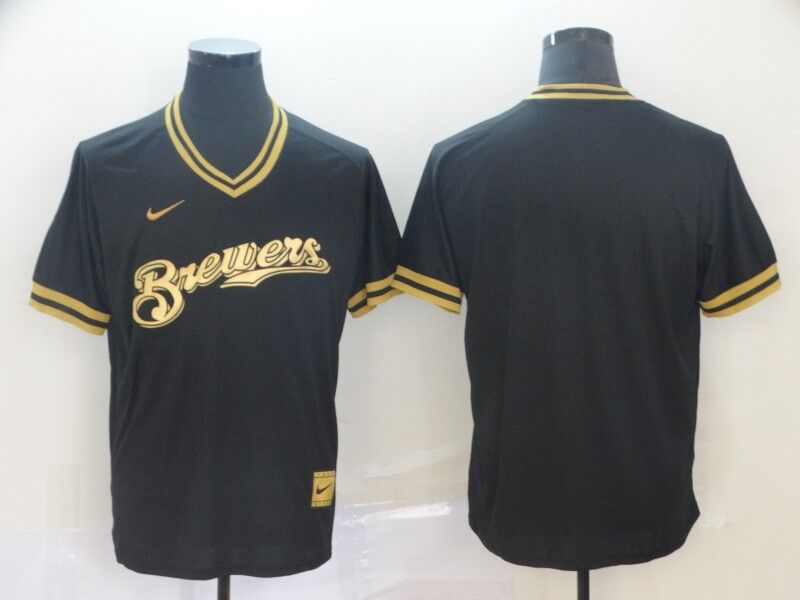 Milwaukee Brewers Black Gold Retro MLB Jersey