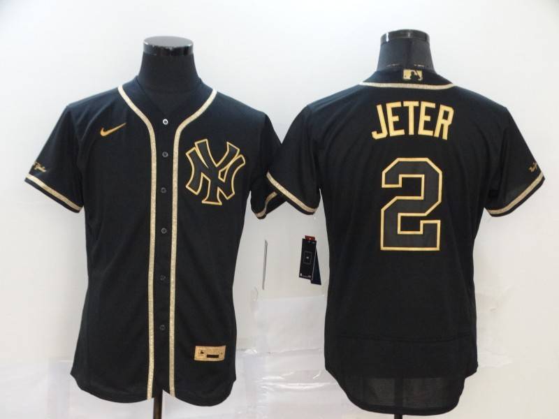 New York Yankees Black Gold Elite MLB Jersey