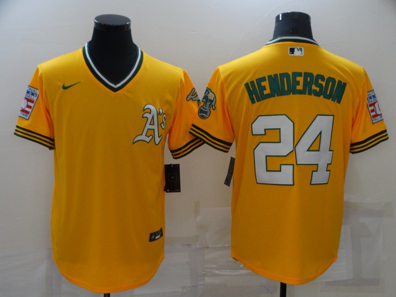 Oakland Athletics Yellow Retro MLB Jersey 02