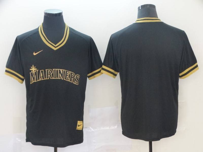 Seattle Mariners Black Gold Retro MLB Jersey