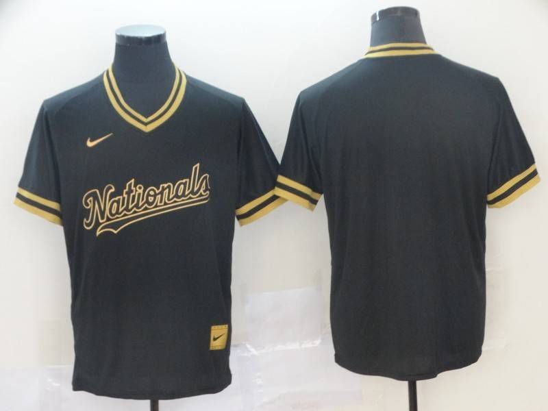 Washington Nationals Black Gold Retro MLB Jersey