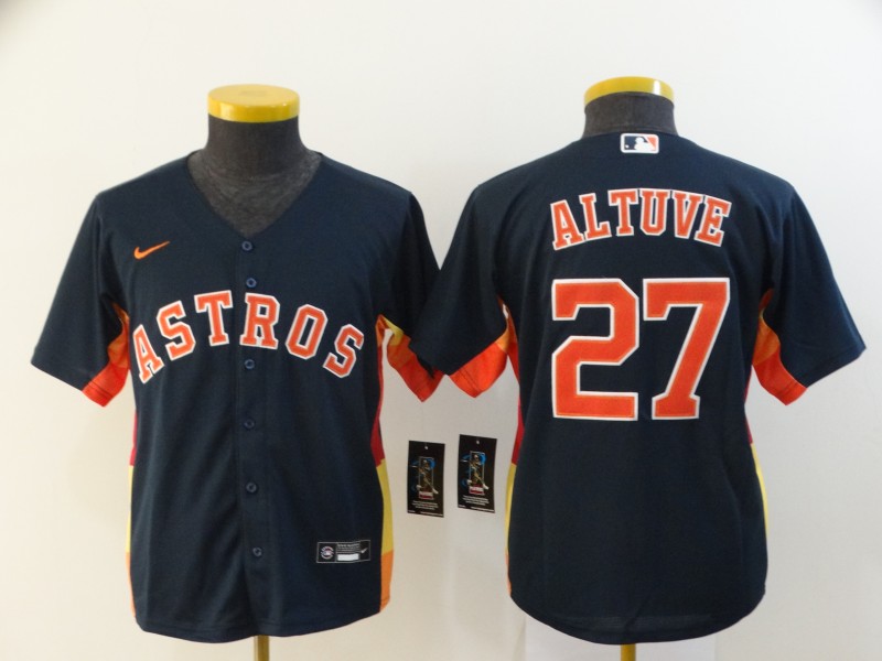 Kids Houston Astros Dark Blue #27 ALTUVE MLB Jersey