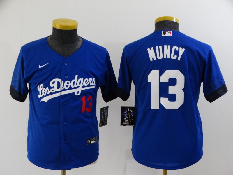 Kids Los Angeles Dodgers Blue #13 MUNCY MLB Jersey