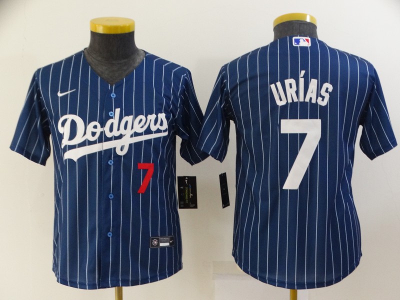 Kids Los Angeles Dodgers Dark Blue #7 URIAS Retro MLB Jersey