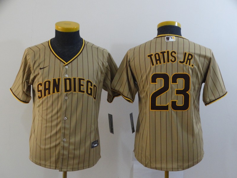 Kids San Diego Padres Tan #23 TATIS JR. MLB Jersey
