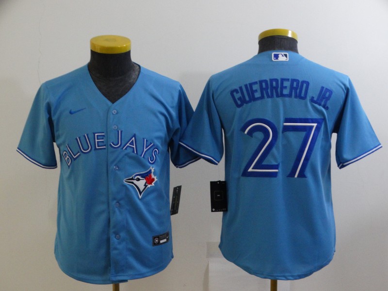 Kids Toronto Blue Jays Light Blue #27 GUERRERO JR. MLB Jersey