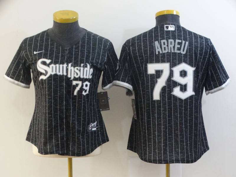 Chicago White Sox #79 ABREU Black Women MLB Jersey 02