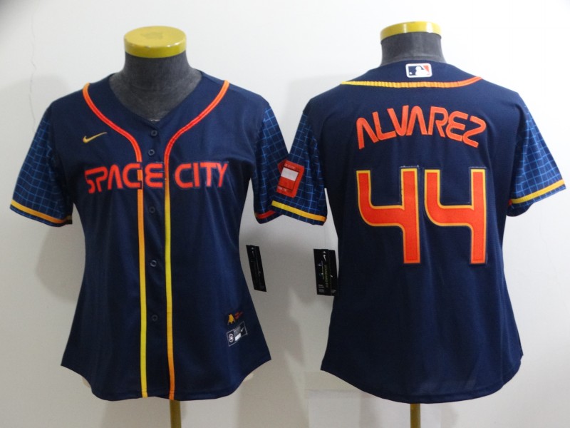 Houston Astros Dark Blue #44 ALVAREZ Women MLB Jersey