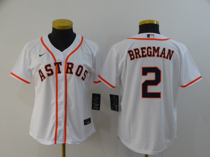 Houston Astros #2 BREGMAN White Women MLB Jersey