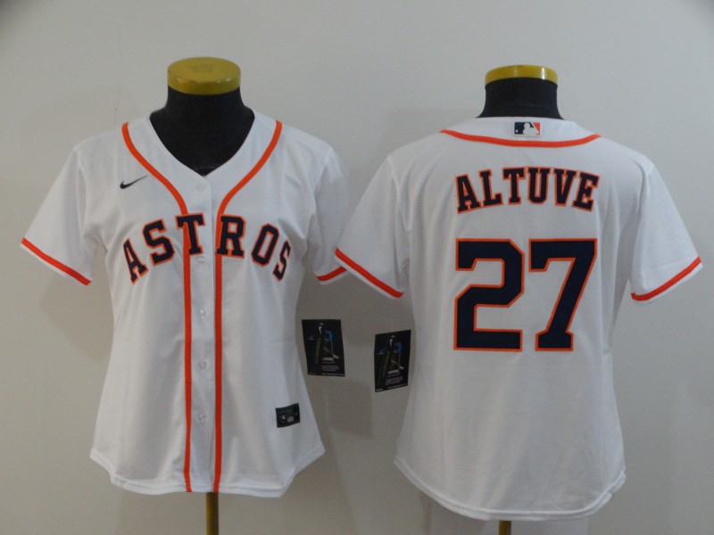 Houston Astros #27 ALTUVE White Women MLB Jersey