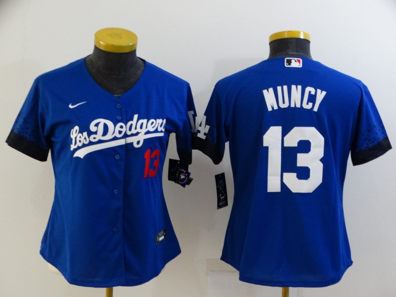 Los Angeles Dodgers Blue #13 MUNCY Women MLB Jersey 02