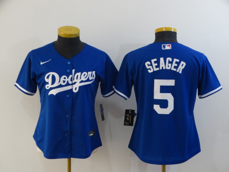 Los Angeles Dodgers #5 SEAGER Blue Women MLB Jersey