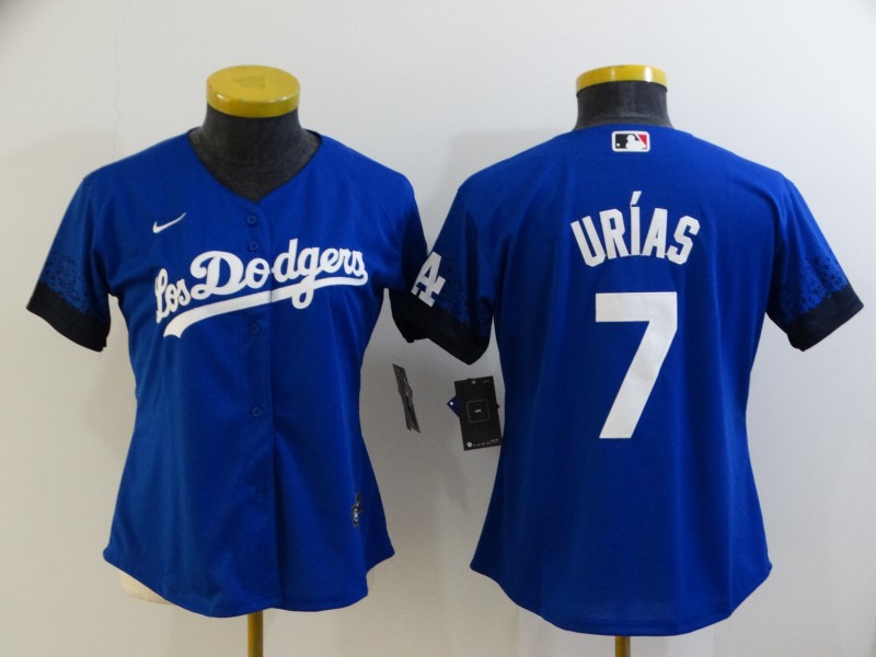 Los Angeles Dodgers Blue #7 URIAS Women MLB Jersey 02