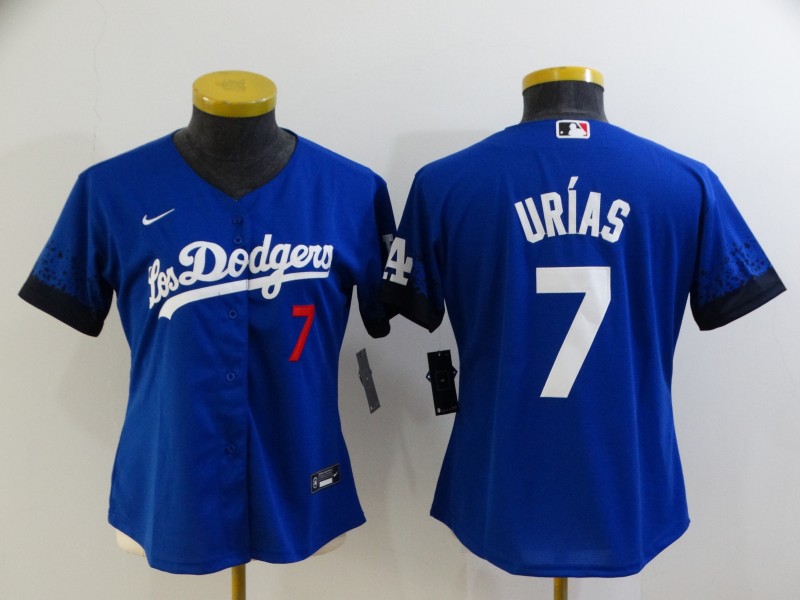 Los Angeles Dodgers Blue #7 URIAS Women MLB Jersey 03