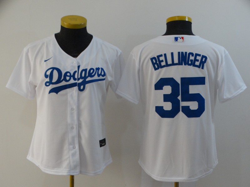 Los Angeles Dodgers #35 BELLINGER White Women MLB Jersey