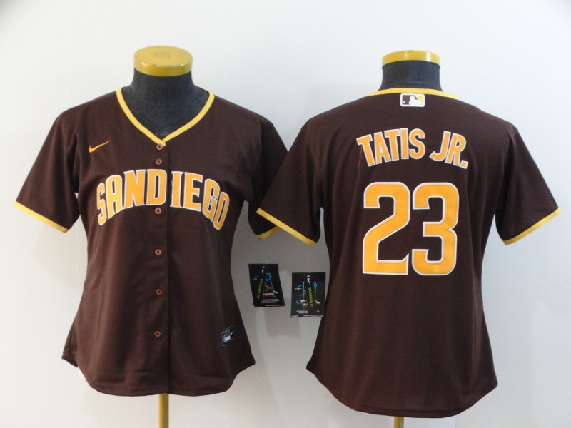 San Diego Padres #23 TATIS JR. Brown Women MLB Jersey