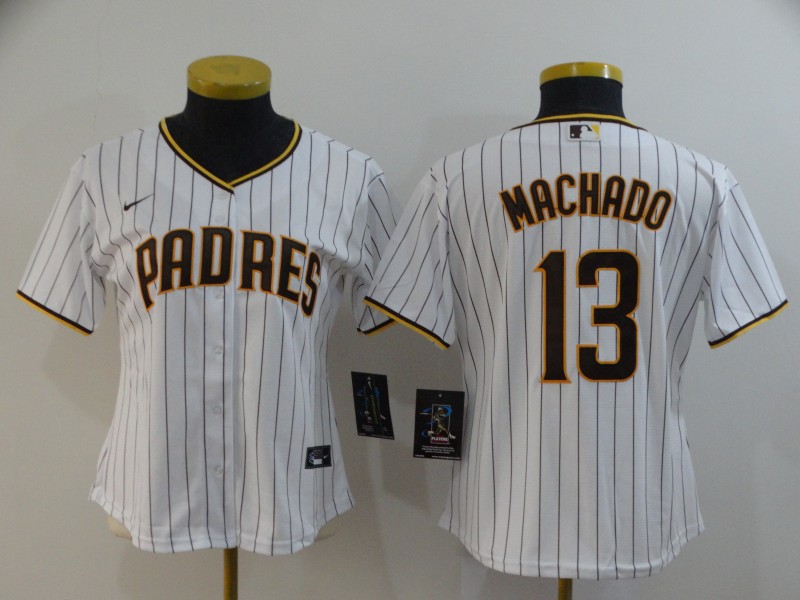 San Diego Padres #13 MACHADO White Women MLB Jersey