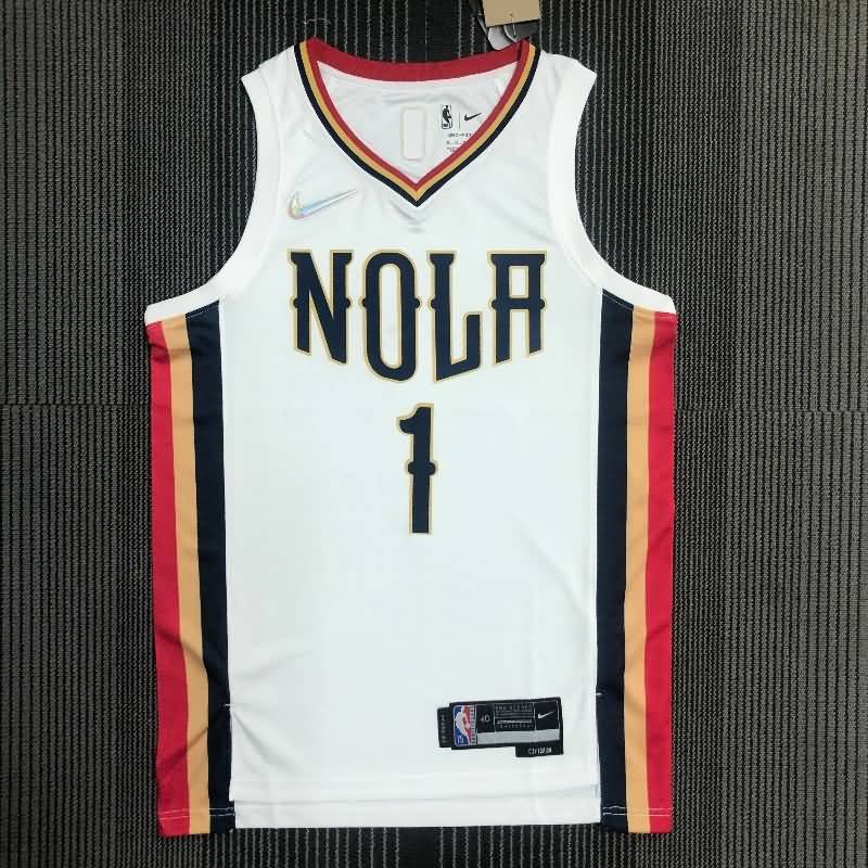 New Orleans Pelicans 21/22 White City Basketball Jersey (Hot Press)