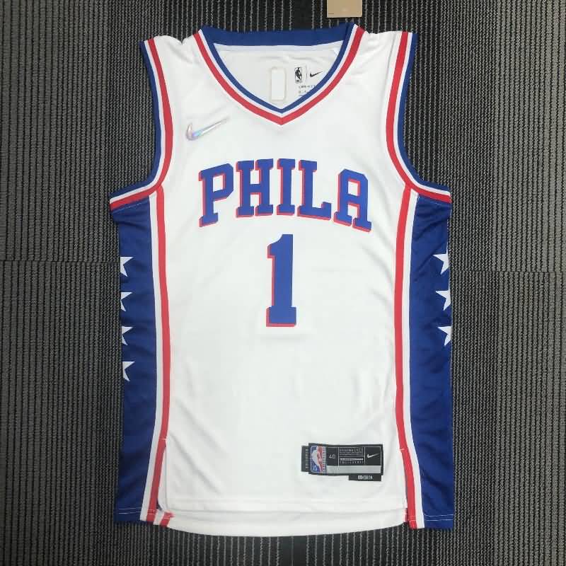 Philadelphia 76ers 21/22 White Basketball Jersey (Hot Press)