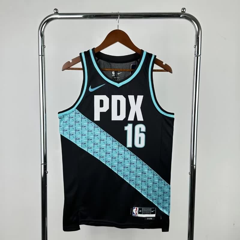 Portland Trail Blazers 25/26 Black City Basketball Jersey (Hot Press)