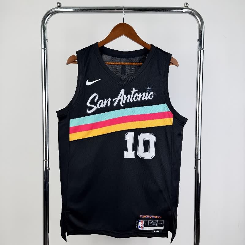 San Antonio Spurs 25/26 Black City Basketball Jersey (Hot Press)