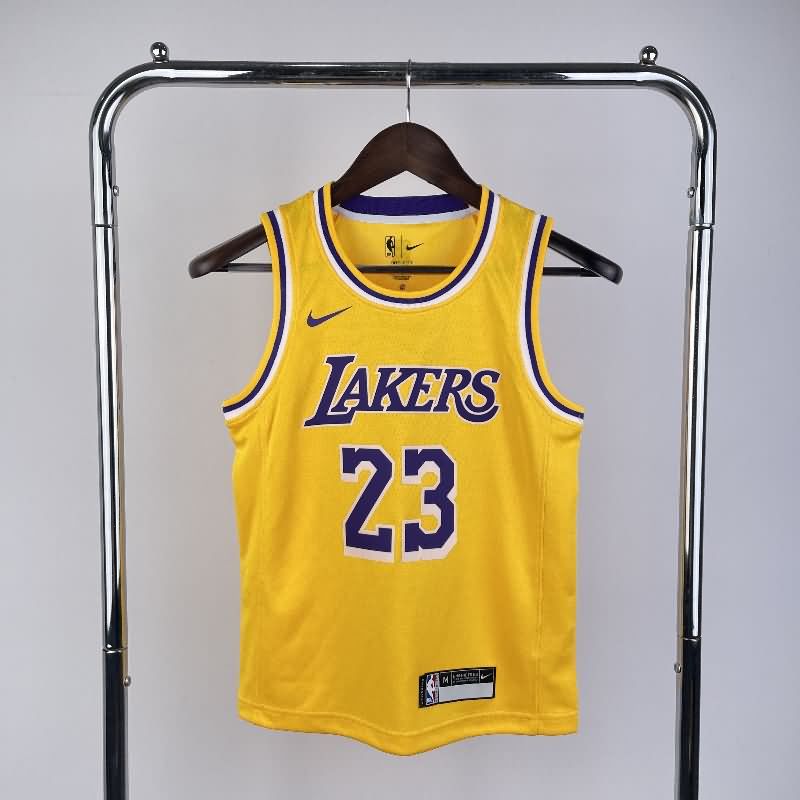 Los Angeles Lakers 22/23 Yellow Youth NBA Jersey (Hot Press)