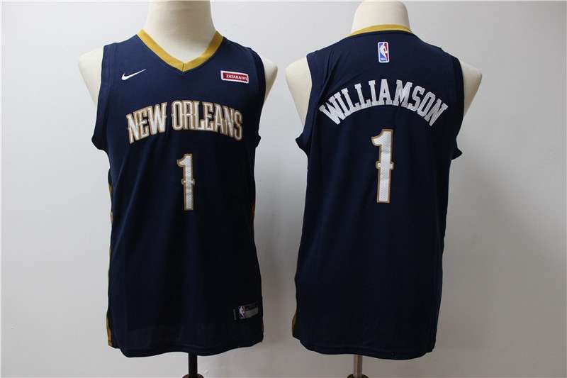 New Orleans Pelicans Dark Blue WILLIAMSON #1 Young NBA Jersey (Stitched)