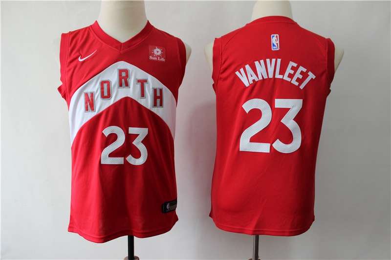 Toronto Raptors Red VANVLEET #23 Young City NBA Jersey (Stitched)