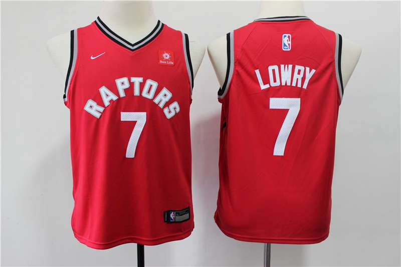 Toronto Raptors Red LOWRY #7 Young NBA Jersey (Stitched)