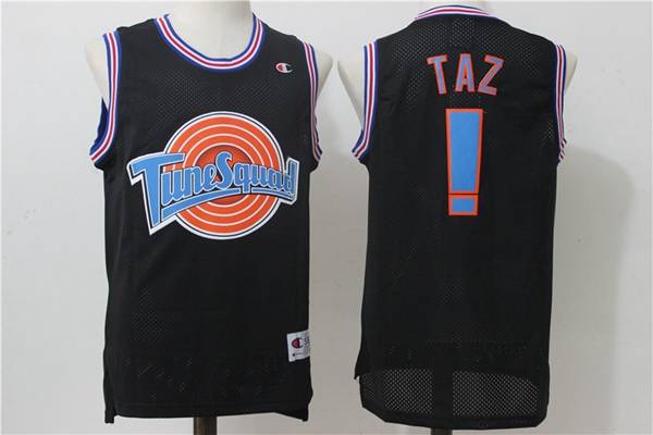 Movie Space Jam Black #! TAZ Basketball Jersey (Stitched)