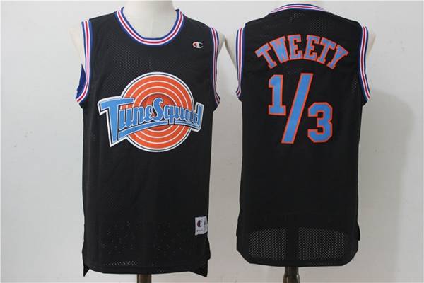 Movie Space Jam Black #1/3 TWEETY Basketball Jersey (Stitched)