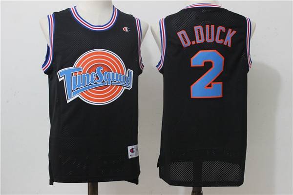 Movie Space Jam Black #2 D.DUCK Basketball Jersey (Stitched)