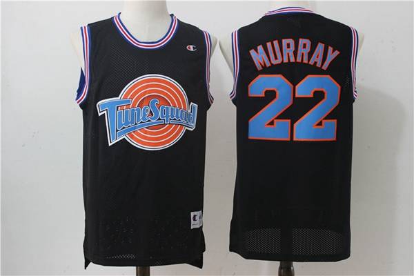 Movie Space Jam Black #22 MURRAY Basketball Jersey (Stitched)