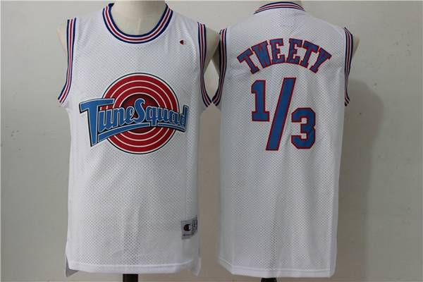 Movie Space Jam White #1/3 TWEETY Basketball Jersey (Stitched)