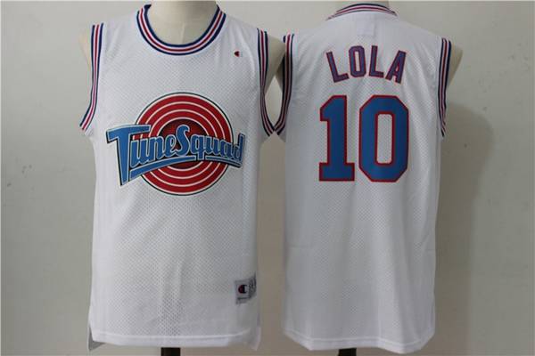 Movie Space Jam White #10 LOLA Basketball Jersey (Stitched)