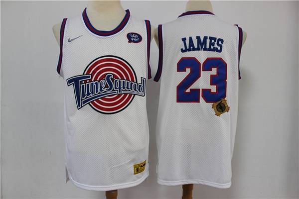 Movie Space Jam White #23 JAMES Basketball Jersey (Stitched)
