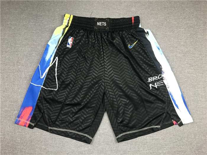 Brooklyn Nets Black City NBA Shorts 02