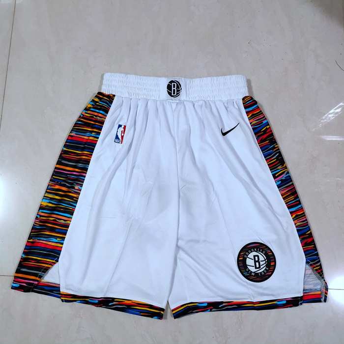 Brooklyn Nets White City NBA Shorts