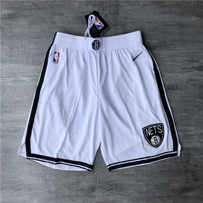 Brooklyn Nets White NBA Shorts