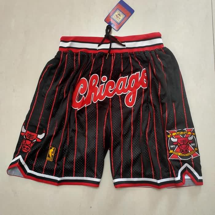 Chicago Bulls Just Don Black Basketball Shorts 06