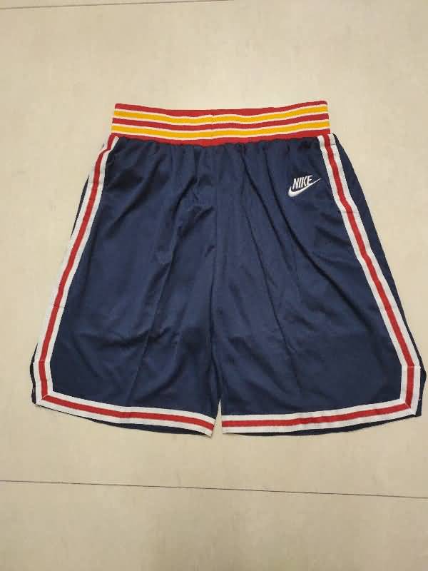 Golden State Warriors Dark Blue Basketball Shorts 04